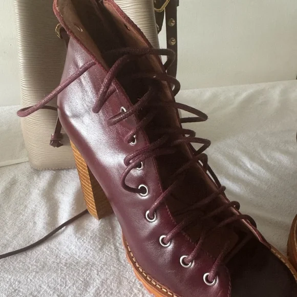 Jeffrey Campbell Brown Ankle Boots with Lace-Up Design - Picture 3 of 4